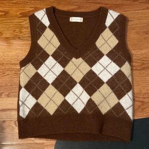 large (L) altar’d state plaid brown sweater vest